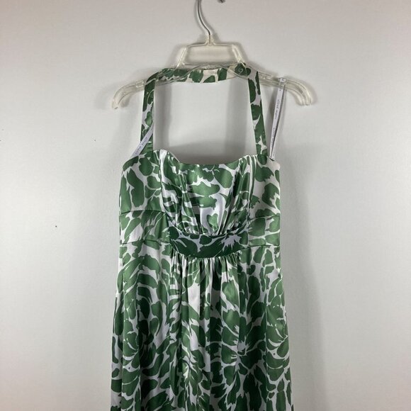 Womens Alfred Angelo Clover Green Cream Halter Bridesmaid Dress 6‎ - Picture 4 of 8